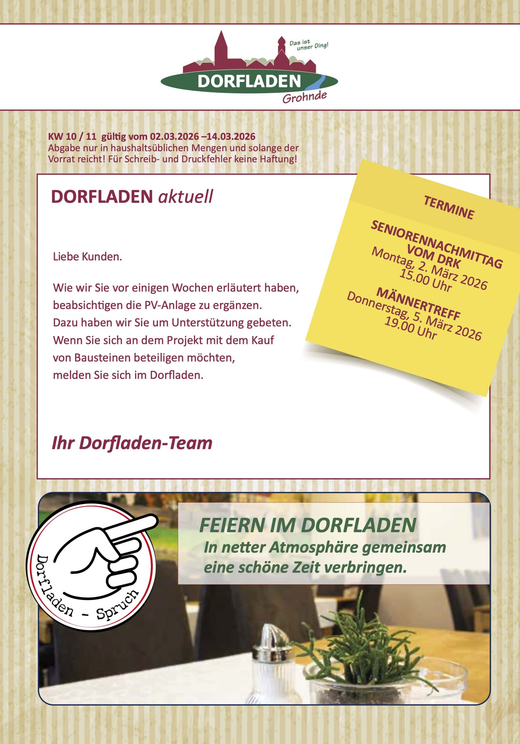 Angebote Dorfladen in Grohnde