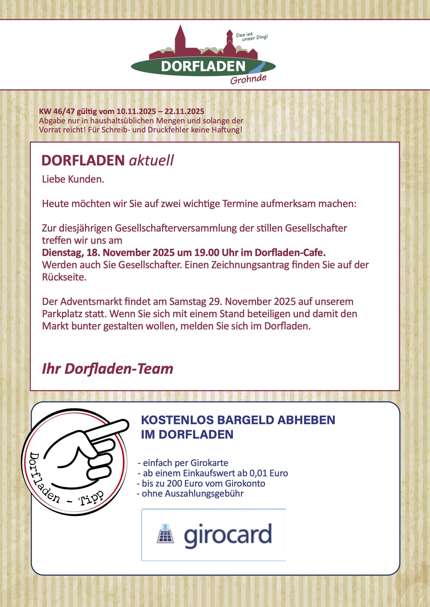 Angebote Dorfladen in Grohnde