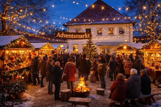 Adventsmarkt auf dem Parkplatz des Dorfladens